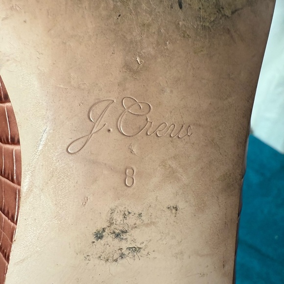 J. Crew Women's Sz 8 Academy Penny Loafers in Croc-Embossed Leather - Picture 12 of 12